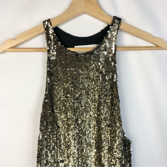 3.1 Phillip Lim Gold Sequin High Neck Sequin Sleeveless Blouse 4 - Picture 4 of 6